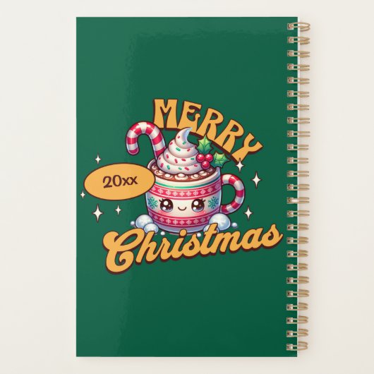 Vrolijk kerstfeest Schattigee warme chocolademelk Planner (Achterkant)