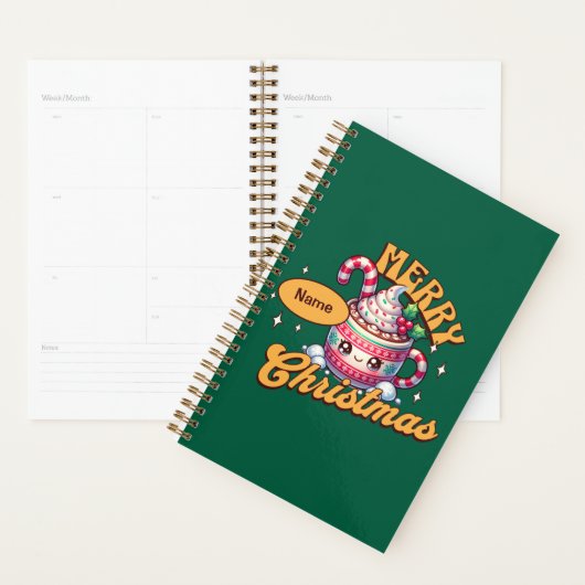 Vrolijk kerstfeest Schattigee warme chocolademelk Planner (Display)