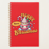 Vrolijk kerstfeest Schattigee warme chocolademelk  Planner (Voorkant)