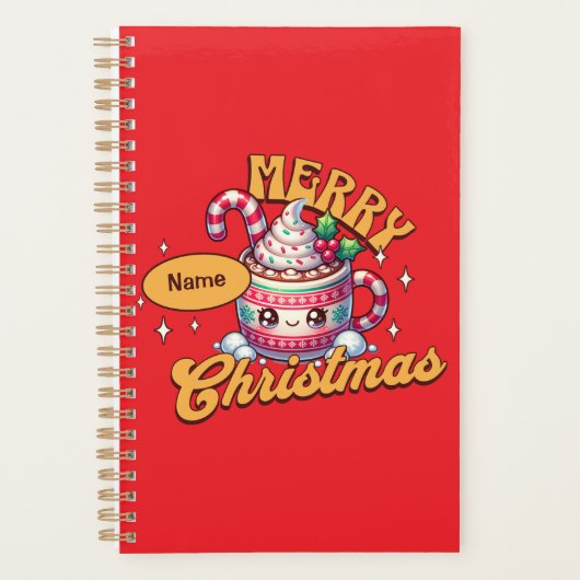 Vrolijk kerstfeest Schattigee warme chocolademelk  Planner (Voorkant)
