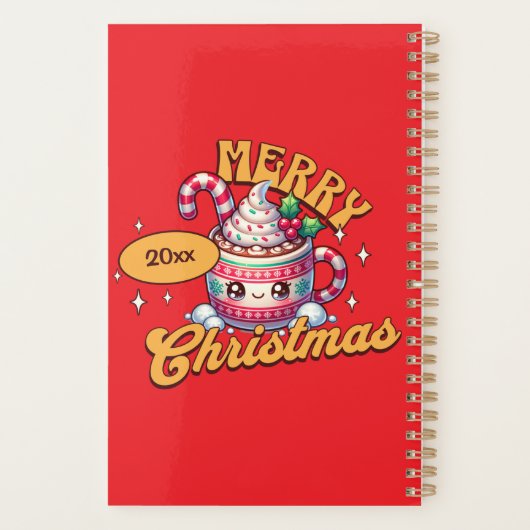 Vrolijk kerstfeest Schattigee warme chocolademelk  Planner (Achterkant)