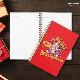 Vrolijk kerstfeest Schattigee warme chocolademelk  Planner