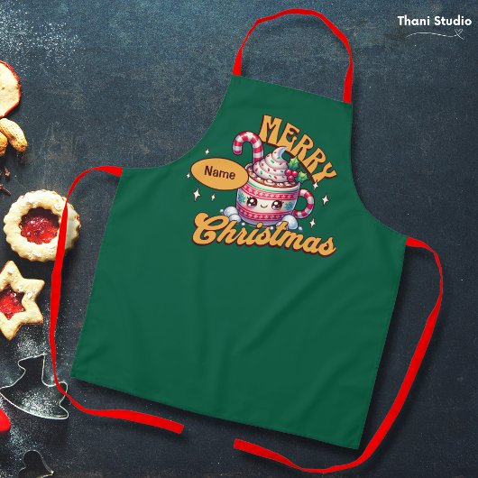 Vrolijk kerstfeest Schattigee warme chocolademelk  Schort