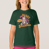 Vrolijk kerstfeest Schattigee warme chocolademelk  T-shirt (Voorkant)