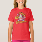Vrolijk kerstfeest Schattigee warme chocolademelk  T-shirt (Voorkant)