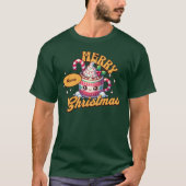 Vrolijk kerstfeest Schattigee warme chocolademelk T-shirt (Voorkant)