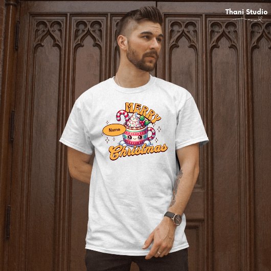 Vrolijk kerstfeest Schattigee warme chocolademelk  T-shirt