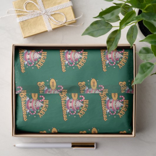 Vrolijk kerstfeest Schattigee warme chocolademelk  Tissuepapier (Geschenk)