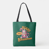 Vrolijk kerstfeest Schattigee warme chocolademelk  Tote Bag (Achterkant)