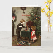 Vrolijk kerstfeest,  schilderen door Felix Ehrlich Kaart (Gele Bloem)