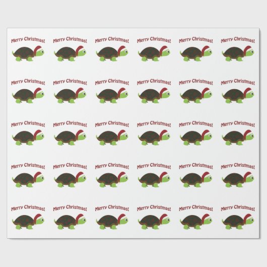 Vrolijk kerstfeest! Schildpad Cadeaupapier (Vlak)