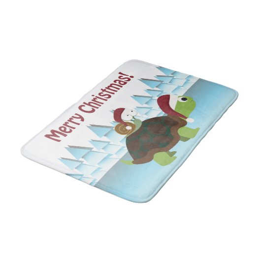 Vrolijk kerstfeest! Schildpad en slak Badmat (Gekanteld)
