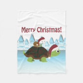 Vrolijk kerstfeest! Schildpad en slak Fleece Deken (Voorkant)