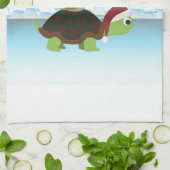 Vrolijk kerstfeest! Schildpad en slak Theedoek (Gevouwen)