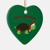Vrolijk kerstfeest! Schildpad Keramisch Ornament (Rechts)