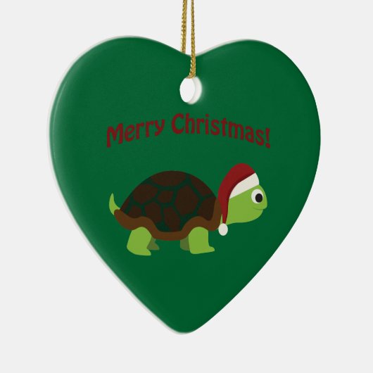 Vrolijk kerstfeest! Schildpad Keramisch Ornament (Rechts)