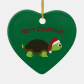 Vrolijk kerstfeest! Schildpad Keramisch Ornament (Voorkant)
