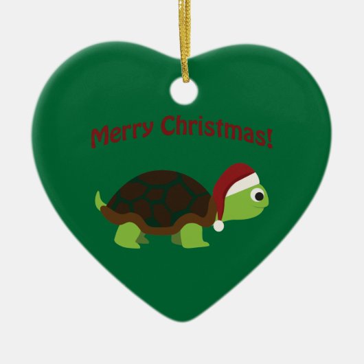 Vrolijk kerstfeest! Schildpad Keramisch Ornament (Voorkant)