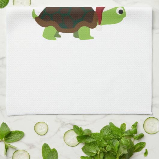 Vrolijk kerstfeest! Schildpad Theedoek (Gevouwen)
