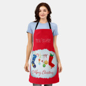 Vrolijk kerstfeest schort (Gedragen)