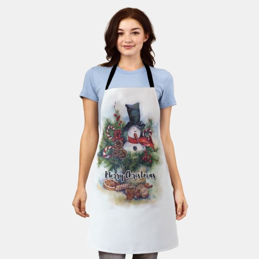 Vrolijk kerstfeest schort (Gedragen)