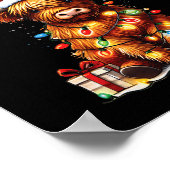 Vrolijk Kerstfeest Schotse Hoogland Koe Xmas Boerd Poster (Hoek)