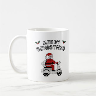 Vrolijk Kerstfeest Scooter Pixel Art Design Koffiemok