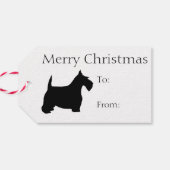 Vrolijk Kerstfeest Scottie Hond Cadeaulabel (Achterkant Horizontaal)