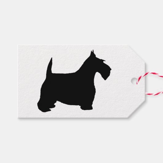 Vrolijk Kerstfeest Scottie Hond Cadeaulabel (Voorkant (Horizontaal))
