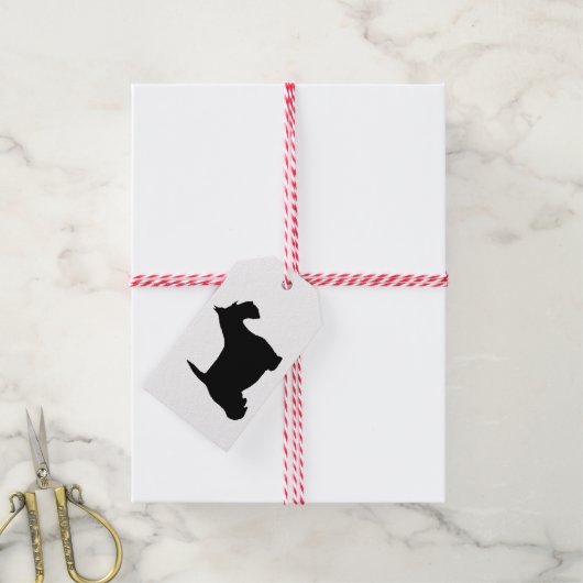 Vrolijk Kerstfeest Scottie Hond Cadeaulabel (Met Touw)