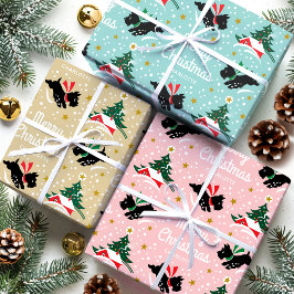 Vrolijk Kerstfeest Scottie Hond Sneeuw Leuke Naam Inpakpapier Vel