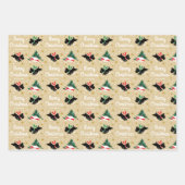 Vrolijk Kerstfeest Scottie Hond Sneeuw Leuke Naam Inpakpapier Vel (Voorkant 3)