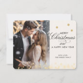 vrolijk kerstfeest! Script-lettertype, beige foto Feestdagenkaart (Voorkant)