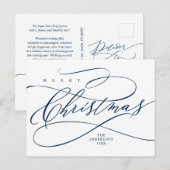 Vrolijk kerstfeest, Seizoenen Greeting Calligraphy Briefkaart (Voorkant / Achterkant)