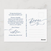 Vrolijk kerstfeest, Seizoenen Greeting Calligraphy Briefkaart (Achterkant)