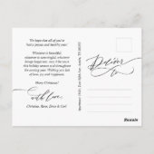 Vrolijk Kerstfeest, Seizoenen-groet Calligrafie  Briefkaart (Achterkant)