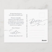 Vrolijk Kerstfeest, Seizoenen-groet Calligrafie Briefkaart (Achterkant)