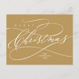 Vrolijk Kerstfeest, Seizoenen-groet Calligrafie Po Briefkaart