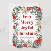 Vrolijk Kerstfeest seizoensgebonden rode groene bl Feestdagenkaart (Voorkant)