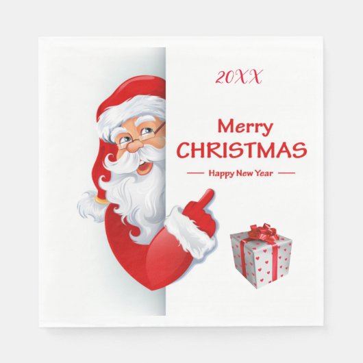 Vrolijk kerstfeest servet (Voorkant)