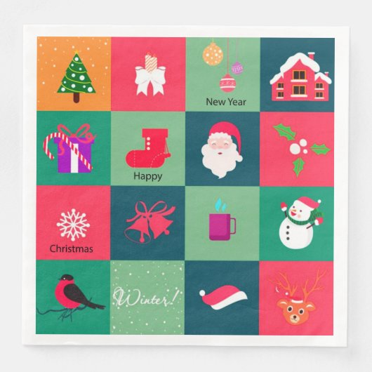 Vrolijk kerstfeest servet (Voorkant)