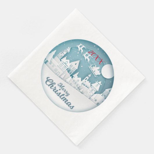 Vrolijk kerstfeest servet (Hoek)