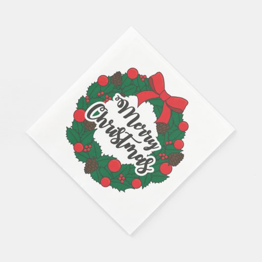 Vrolijk kerstfeest servet (Hoek)