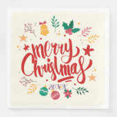 Vrolijk kerstfeest servet (Voorkant)