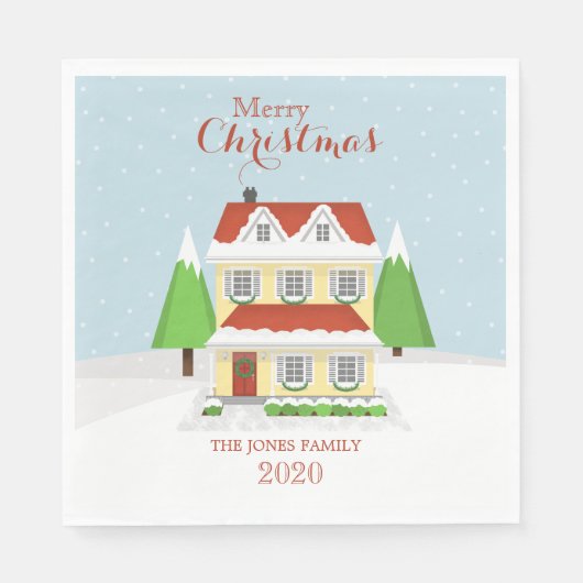 Vrolijk kerstfeest servet (Voorkant)