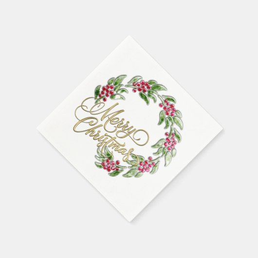 Vrolijk kerstfeest servetten (Hoek)