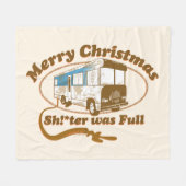 Vrolijk kerstfeest Sh!*ter was vol Fleece Deken (Voorkant (Horizontaal))