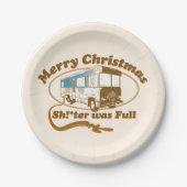 Vrolijk kerstfeest Sh!*ter was vol Papieren Bordje (Voorkant)