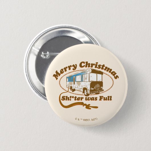 Vrolijk kerstfeest Sh!*ter was vol Ronde Button 5,7 Cm (Voorkant /achterkant)