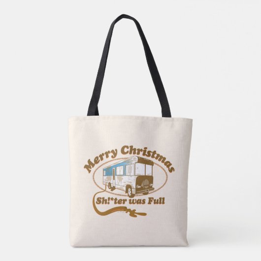 Vrolijk kerstfeest Sh!*ter was vol Tote Bag (Achterkant)